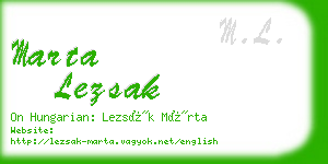 marta lezsak business card